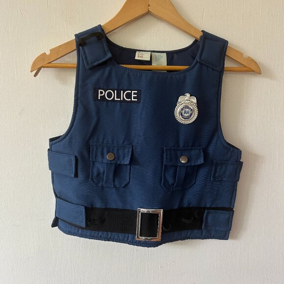 I Want To Be Kids Police Officer Vest Costume Halloween Theater Badge Size 5/6 S - Picture 1 of 5